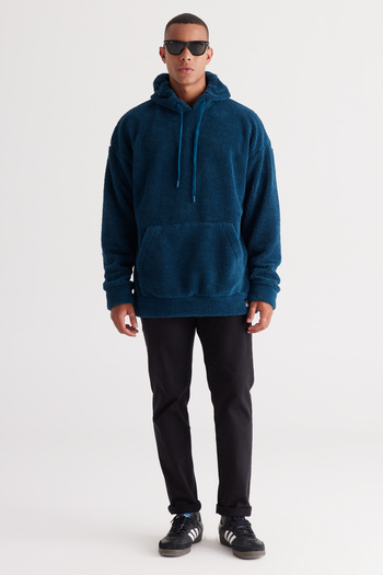 AC&Co / Altınyıldız Classics Ανδρικό φούτερ Sherpa με κουκούλα Oversize με κουκούλα φλις