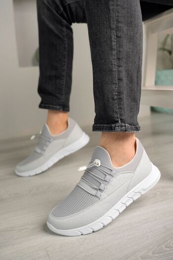 Zerenyus Gray Knitwear Sports Sneaker - Men's, Elastic Style, Mhn-ay2395