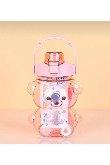 M Mimoza Park Smile Teddy Bear Model 1000ml Bpa Free Water Bottle and 3D Sticker Gift Water Bottle