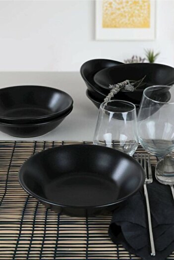 Keramika Hitit Matte Black Dinner Plate 18 Cm 6 Pieces Pt042018f956a000000matd300