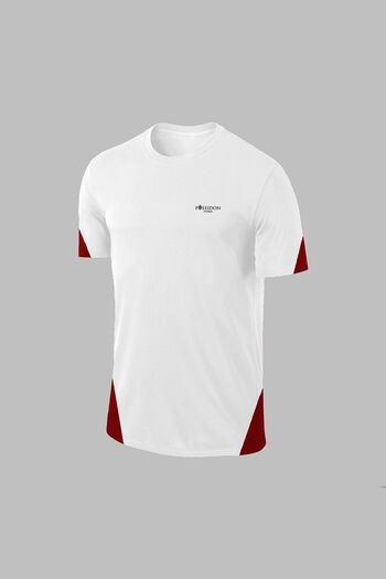 POSEIDON STORM Ανδρικό λευκό μπλουζάκι Dri-Fit - Στρογγυλή λαιμόκοψη, κοντό μανίκι, μεγάλο μέγεθος (4XL-10XL)