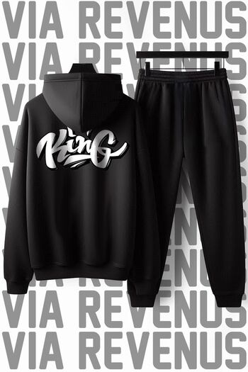 Vordevia Σετ μαλακής φόρμας Unisex King Printed Wide Fit - Με κουκούλα