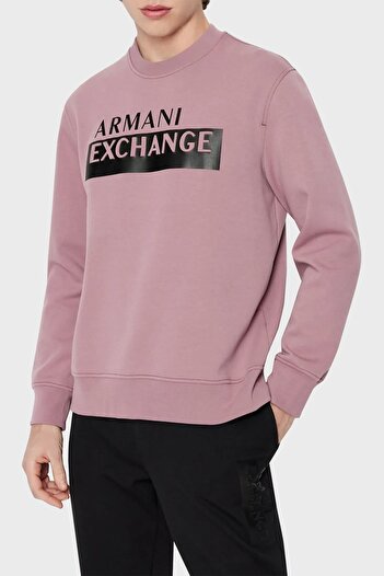 Armani Exchange Βαμβακερό λογότυπο κανονική εφαρμογή Crew λαιμόκοψη Ανδρικό ιδρώτας 6lzmbe Zjcaz 1316