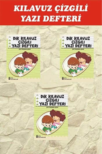 Ata Yayıncılık 3 Pieces 1St Classroom Vertical Basic Lettered Manual Lined Writing Notebook