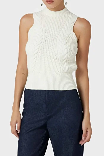 Guess Pulover din tricot fără mâneci Ozuna Slim Fit - jumătate de gât cu gât, model 3BGR395618Z