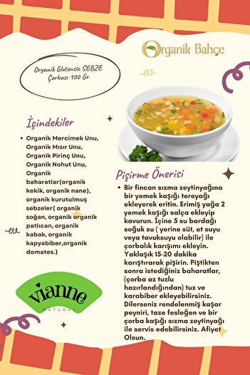 Organik Bahçe Organik Glutensiz Sebze Çorbası 100 gr