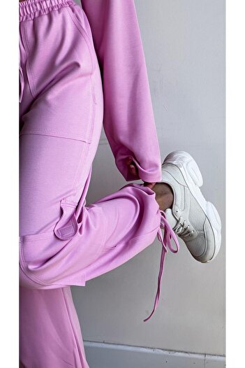 MaSoMi Pembe Crop Eşofman Takımı