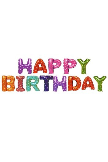 Aşkın Parti Evi Happy Birthday Colorful Foil Balloon Heart Printed Balloon