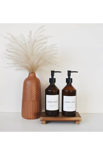 IMKER HOME Masif Ahşap Mutfak Baharatlık Kavanoz Amber Şişe Altlığı Bulaşıklık Düzenleyici Ahşap Stand