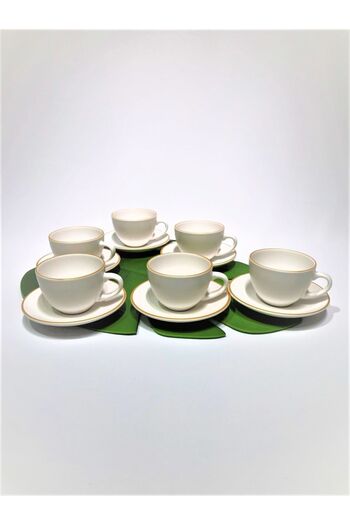 GULHANILE Tea Nescafe Set 12 Pieces Matte White Hand Decoration