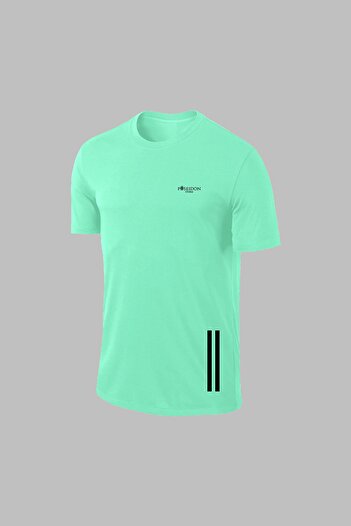 POSEIDON STORM Water Green Dri-Fit Men's Running T-Shirt - S-3Xl Comfort Plain Fabric