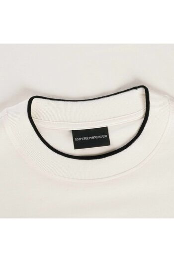 Emporio Armani Men's Logo Short Sleeve Cotton Ecru T-Shirt 3D1TD4 1JUVZ-01A8
