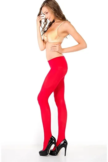 Daymod Women's Mycro 50 Red Opaque Matte Medium Thick Mousse Pantyhose