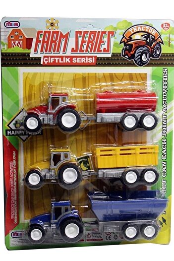 Emr Farm Series Toy Tractor Set 3-Piece Toy Tractor Set