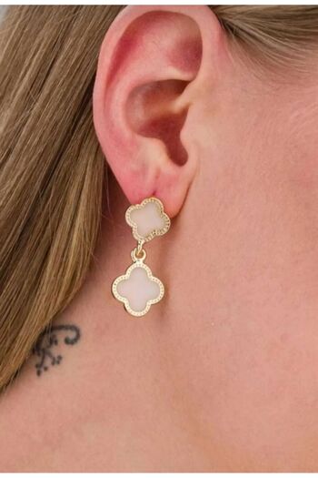 MioArt Clover Enamel Earrings