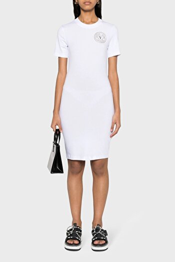 VERSACE JEANS COUTURE Βαμβακερό Μίνι Φόρεμα Slim Fit DRESS 76HAOT02 CJ03T G03