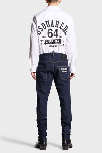 DSquared2 Dark Rinse Wash Stretch Cotton Slim Fit Cool Guy Jeans Men's JEANS PANT S74LB1134 S30664