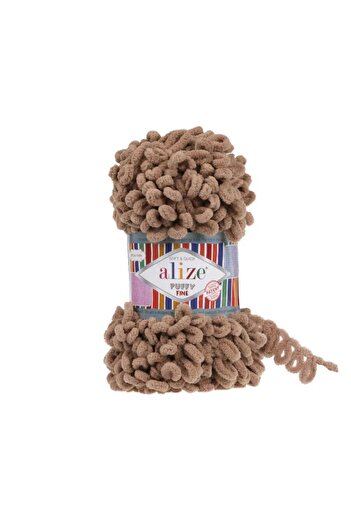 Alize Puffy Fine Knitting Yarn 329 - Milk Coffee (Συσκευασία 5 τεμαχίων)