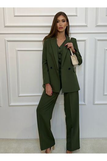ossons Limited Edition Jacket Vest Palazzo Trousers 3-Piece Suit