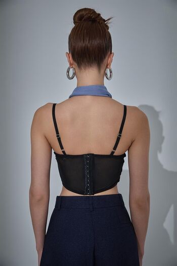 Quzu Dantelli Korse Top