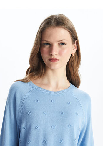 LC Waikiki Crew Neck Self Patterned Long Sleeve Women's Knitwear Sweater