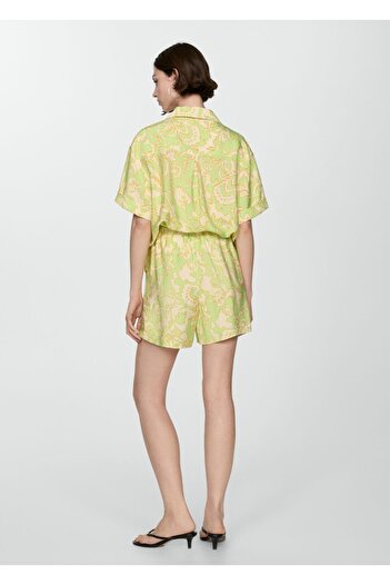 MANGO Woman Dökümlü desenli şort