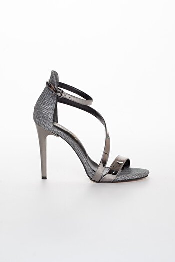 Dilimler Ayakkabı Platform Tekband Platinum Women's Heeled Evening Dress Shoes