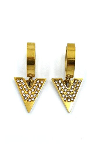 Monalisa Home Gold Color Figured Steel Earrings