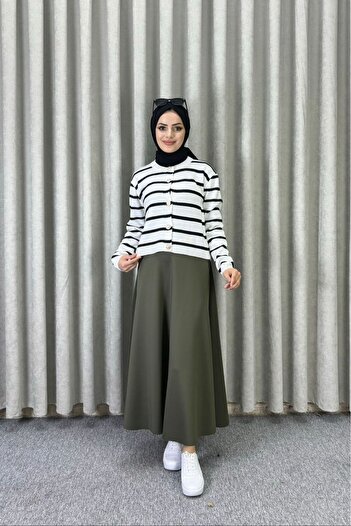 modasusev Scuba Hijab Flared Skirt - Comfortable and Stylish Design