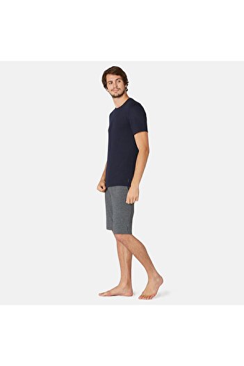 Decathlon Ανδρικό αθλητικό μπλουζάκι Domyos Navy Blue 500 - Slim - Fitness Light Training