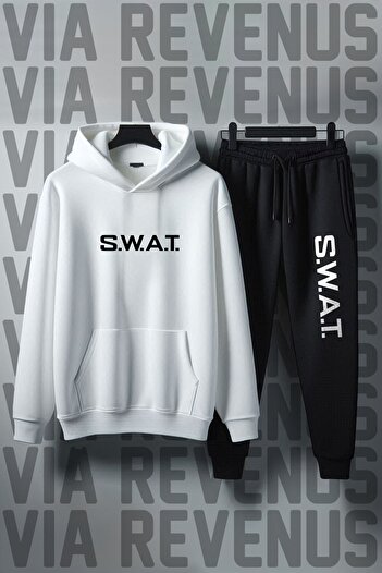 Vordevia S.W.A.T. (Στρατός Ειδικών Ενοτήτων Ενότητας Τακτικής Ενότητας) Σετ αθλητικής φόρμας με κουκούλα από μαλακό ύφασμα με στάμπα Unisex