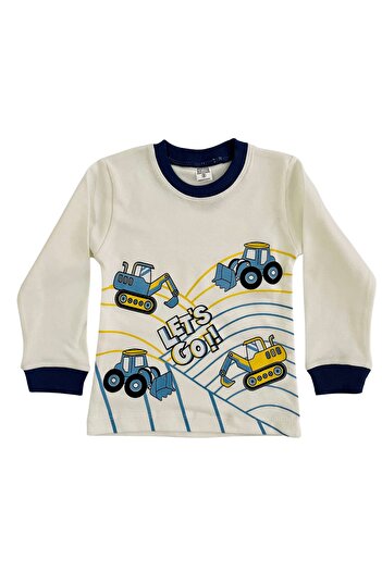lillia kids 100% Organic Cotton Casual Pajamas Set for Boy - Long Sleeve and Business Machine Printed