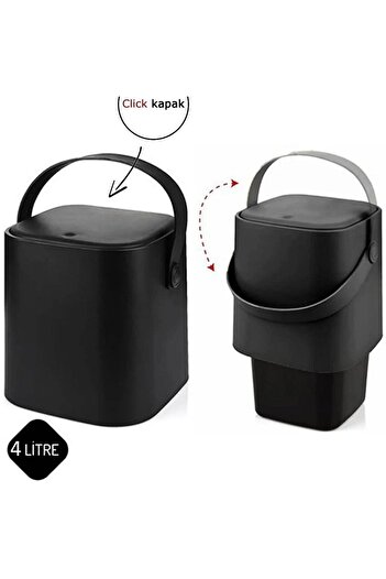 Orvila 4 Lt Capacity - Kitchen Trash Can with Handle and Inner Bucket, Countertop with Automatic Click Lid