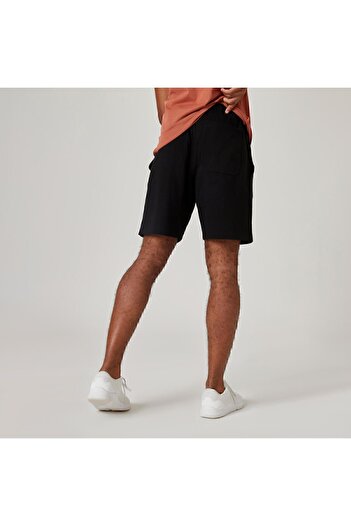 Decathlon Erkek Siyah Regular Spor Şortu 500 - Fitness Hafif Antrenman