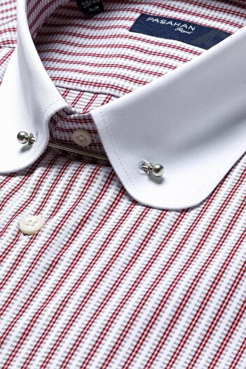 Paşahan Striped Baby Collar Pin Shirt