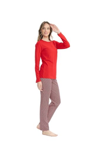 U.S. Polo Assn. Us Polo Assn. Red Women's Pajama Set - 100% Cotton 11025K.Z1.Et7.A.Gr1Ou.1.P4.023Lke