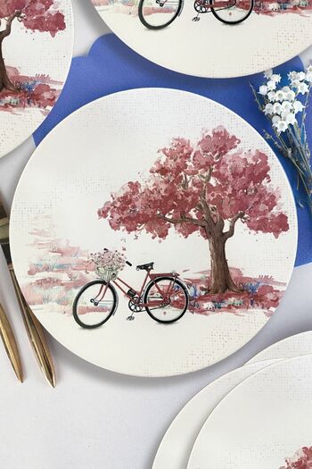 Keramika Bicycle Serving Plate 26 cm 6 Pieces