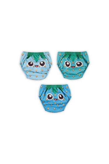 BabyHouseButiq Poopes Yıkanabilir 3'lü Kombin Erkek Neşeli Çilek Alıştırma Külodu 1-2-3-4 Yaş