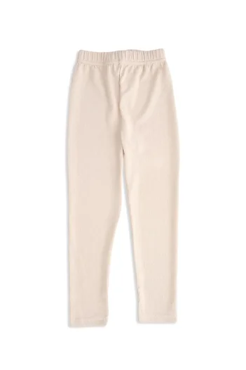 Bebelop Girl's Ribbed Report Elastic Waist Tights Single Bottom Sweatpants