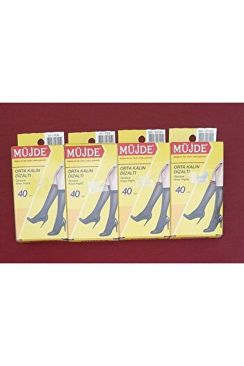 Müjde Дамски чорапи до коляното Medium Den 40 - 4 чифта, черни и кожени
