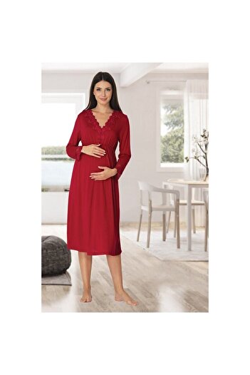 Effort Pijama Effortt Lace Collar Maternity Nightgown