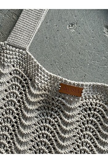 Nosia Wave Patterned Knitted Beach Bag - Special Design