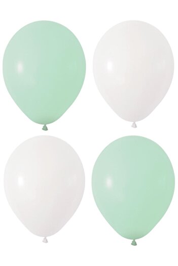 HKNYS Water Green White Color Pastel Latex Balloon 5 Pieces