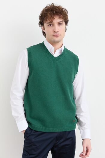 Desen Triko Men's V-Neck Thick Classic Wool Sweater
