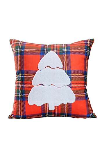 ÖZENEV Red Plaid Fabric 43X43 Size Punch Pattern Christmas Tree Theme Dirtying Rack