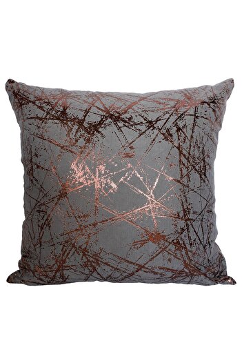 ÖZENEV Gray Copper Foil Patterned Throw Pillow Cover Decorative Stylish Soft Living Room Sofa