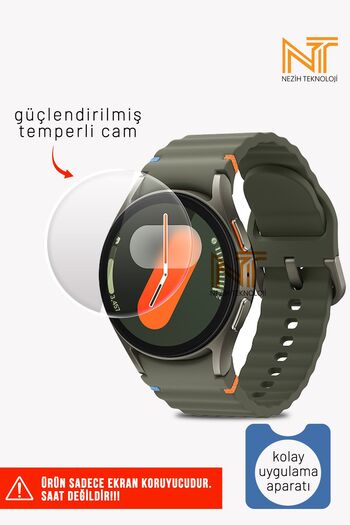 Nezih Case Samsung Galaxy Watch7 40mm Compatible Reinforced Tempered Glass Screen Protector