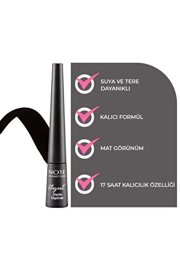 NOTE Elegant Matte Dipliner Waterproof Suya Dayanıklı - 02 Coffee Brown - Kahverengi