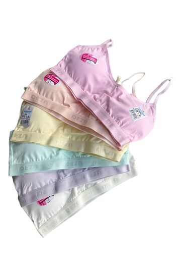 Dondeza Dondeza 3-Piece Young Girl Bra and Bustier Set - with Rope Strap and Pads, Half Tank Top