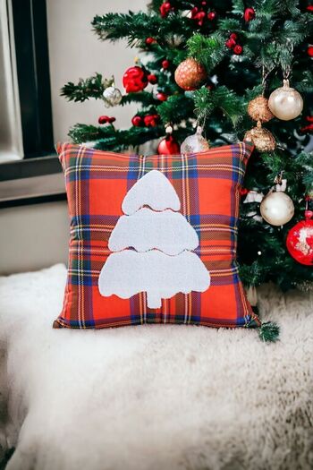 ÖZENEV Red Plaid Fabric 43X43 Size Punch Pattern Christmas Tree Theme Dirtying Rack